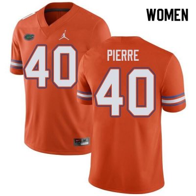 Women's Florida Gators #40 Jesiah Pierre NCAA Jordan Brand Orange Authentic Stitched College Football Jersey OEG3762CE